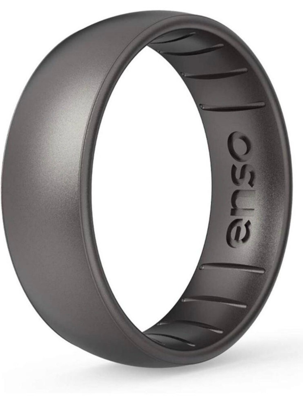 Enso Elements Classic Gunmetal Silicone Ring Size 6 NWT